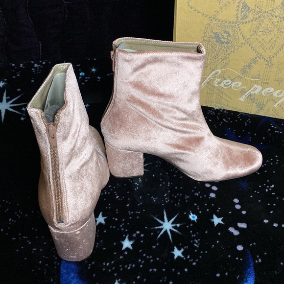 free people VELVET CECILE ANKLE BOOTS ROSE size 38 - Picture 4 of 13